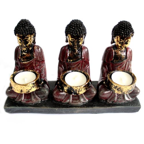 Buddha Antic - Trei Devotați - Sfeșnic